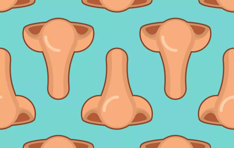 Human Nose pattern seamless. Noses background. vector illustration
