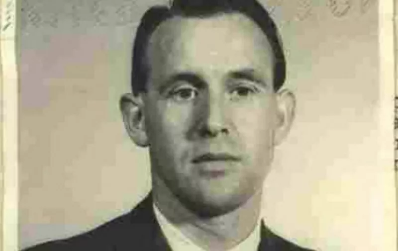 This 1959 image released by the US Department of Justice shows Friedrich Karl Berger. - Berger, 95, a former Nazi concentration camp guard who has been living in the US was deported on February 20, 2021, to Germany, the Justice Department said. Berger, who had been living in Tennessee and had German citizenship, was deported for taking part in "Nazi-sponsored acts of persecution" while serving as an armed guard at the Neuengamme Concentration Camp in 1945, the department said. (Photo by Jose ROMERO / US DEPARTMENT OF JUSTICE / AFP) / RESTRICTED TO EDITORIAL USE - MANDATORY CREDIT "AFP PHOTO / US Department of Justice" - NO MARKETING - NO ADVERTISING CAMPAIGNS - DISTRIBUTED AS A SERVICE TO CLIENTS
