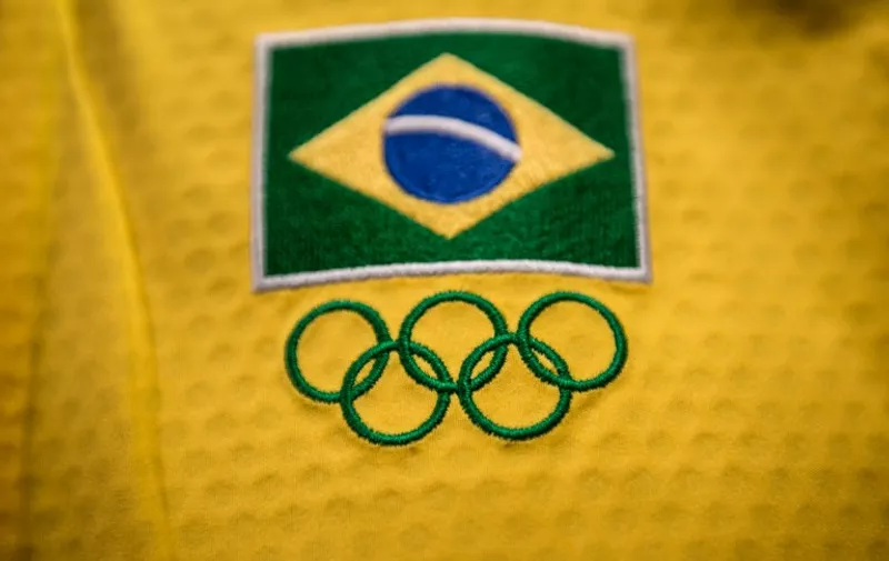 The Brazilian team uniform used in the London Olympics 2012  is displayed at the National History Museum in Rio de Janeiro, Brazil, on September 10, 2013. The exhibition "Olympic Games: Sport, Culture and Art." will present about 300 genuine items and it will open from September 13 until December 1. PHOTO / YASUYOSHI CHIBA / AFP / YASUYOSHI CHIBA