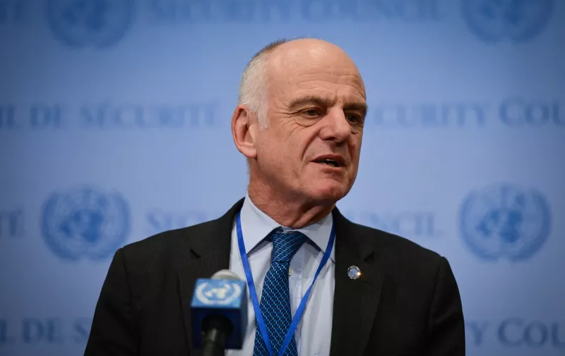 (141121) -- NEW YORK, Nov. 21, 2014 () -- David Nabarro, special envoy of the UN Secretary-General on Ebola, speaks to media reporters after a Security Council meeting on Ebola at the UN headquarters in New York on Nov. 21, 2014. The UN Security Council on Friday called for preparedness by all member states to detect, prevent and respond to suspected cases of Ebola within and across borders after Mali reported Ebola infections recently.,Image: 211461179, License: Rights-managed, Restrictions: Supplied by AVALON.RED - Fee Payable Upon Reproduction - For queries contact Avalon - sales@avalon.red  London: +44 (0) 20 7421 6000  Florida: +1 239 689 1883  Berlin: +49 (0) 30 76 212 251, Model Release: no, Credit line: Profimedia