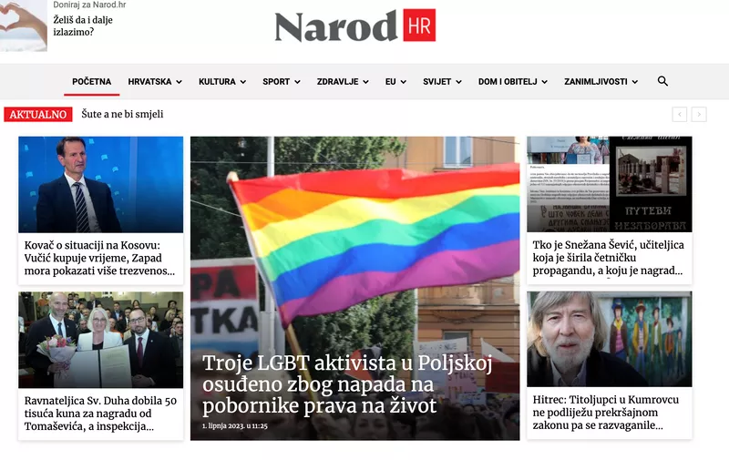 Naslovnica portala Narod.hr