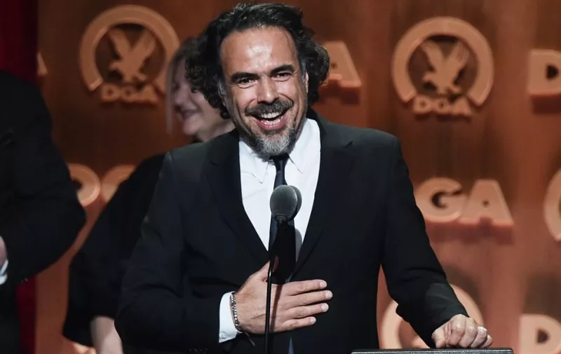 LOS ANGELES, CA - FEBRUARY 06: Director Alejandro Gonzalez Inarritu accepts the award for Outstanding Directorial Achievement in Feature Film for "The Revenant" onstage at the 68th Annual Directors Guild Of America Awards at the Hyatt Regency Century Plaza on February 6, 2016 in Los Angeles, California.   Alberto E. Rodriguez/Getty Images for DGA/AFP
