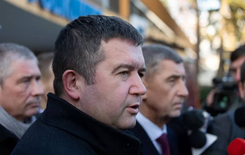 Czech interior minister Jan Hamacek (C) and Czech prime minister Andrej Babis (R)visit the the Faculty Hospital in Ostrava, eastern Czech Republic, after a gunman opened fire killing six people, on December 10, 2019. - The man suspected of killing six people and injuring two in a Czech hospital on December 10, 2019 morning is dead after shooting himself in the head, police said in a tweet. (Photo by Radek MICA / AFP)