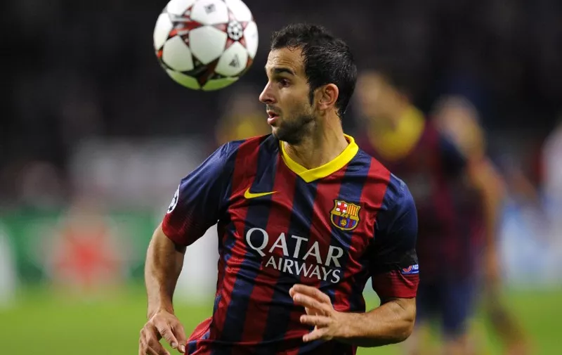 Barcelona's Spanish defender Martin Montoya looks to his side during the UEFA Champions League group H football match between Ajax Amsterdam and FC Barcelona at the Amsterdam Arena in Amsterdam on November 26, 2013.  AFP PHOTO / JOHN THYS