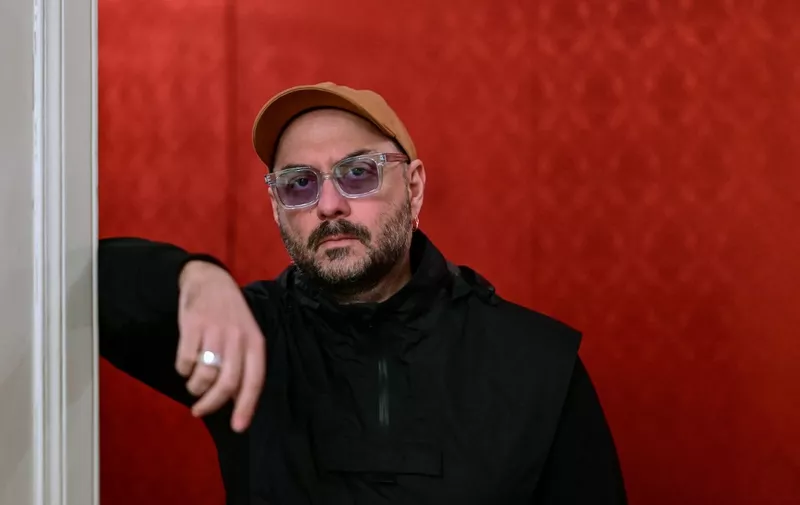 Russian director Kirill Serebrennikov poses for a picture prior to an AFP interview on April 22, 2022 at the Deutsches Theater in Berlin. - "You can choose to be Leni Riefenstahl or Marlene Dietrich": horrified by the war in Ukraine, filmmaker Kirill Serebrennikov, now based in Berlin, told AFP he left his native Russia for a matter of "conscience". (Photo by Tobias SCHWARZ / AFP)