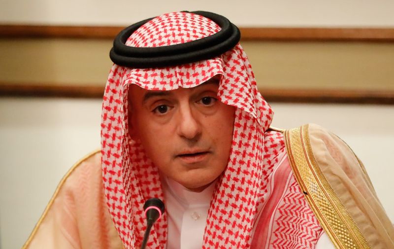 Saudi Minister of State for Foreign Affairs Adel al-Jubeir speaks during a press briefing at the Saudi Embassy in London on June 20, 2019. - There is "credible evidence" linking Saudi Crown Prince Mohammed bin Salman to journalist Jamal Khashoggi's murder, a UN expert said on June 20, 2019, calling for sanctions on the prince's foreign assets. (Photo by Tolga AKMEN / AFP)