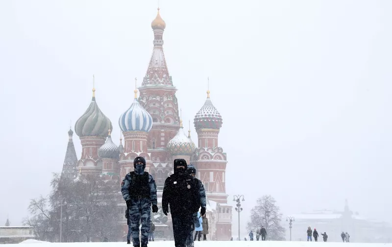 MOSCOW, RUSSIA - DECEMBER 25, 2020: Police officers walk in Moscow's Red Square. Valery Sharifulin/TASS,Image: 578662454, License: Rights-managed, Restrictions: , Model Release: no, Credit line: Profimedia