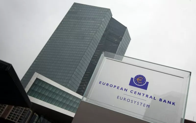 The new European Central Bank (ECB) building is pictured prior to a press conference following the meeting of the Governing Council in Frankfurt/Main, Germany, on December 4, 2014. The European Central Bank held its key interest rates unchanged, as expected, on Thursday, but is expected to prime the markets for more anti-deflation measures next year AFP PHOTO / DANIEL ROLAND