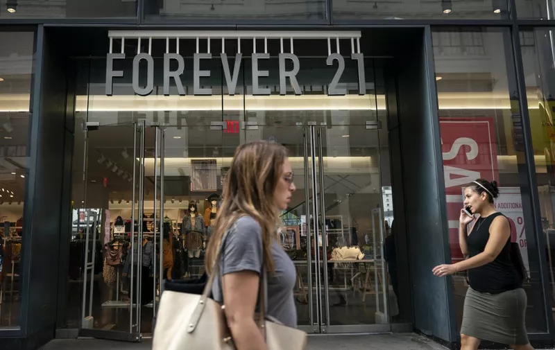 NEW YORK, NY - SEPTEMBER 12: A Forever 21 store stands in Herald Square in Manhattan on September 12, 2019 in New York City. The Wall Street Journal reported that the retail chain is planning to file for bankruptcy as soon as Sunday. The company is refuting these reports and said they plan to continue operating a vast majority of their U.S. stores.   Drew Angerer/Getty Images/AFP