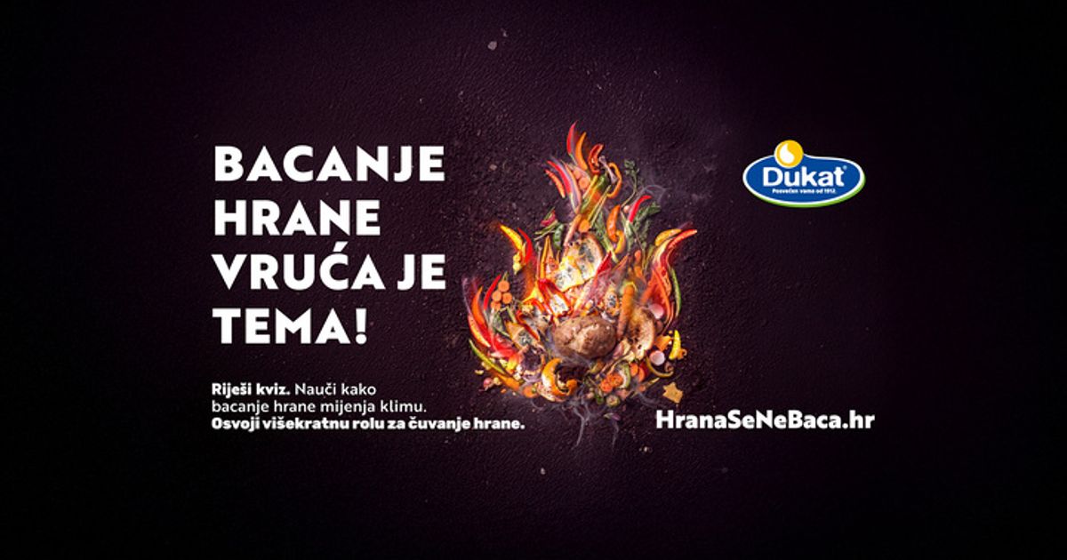 Bacanje hrane klimatski je problem. Dukat pokrenuo novi edukativni kviz za građane “Hraniš li klimatske promjene”