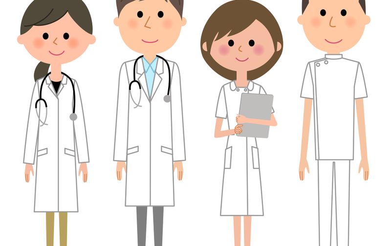 It is an illustration of medical staff team.