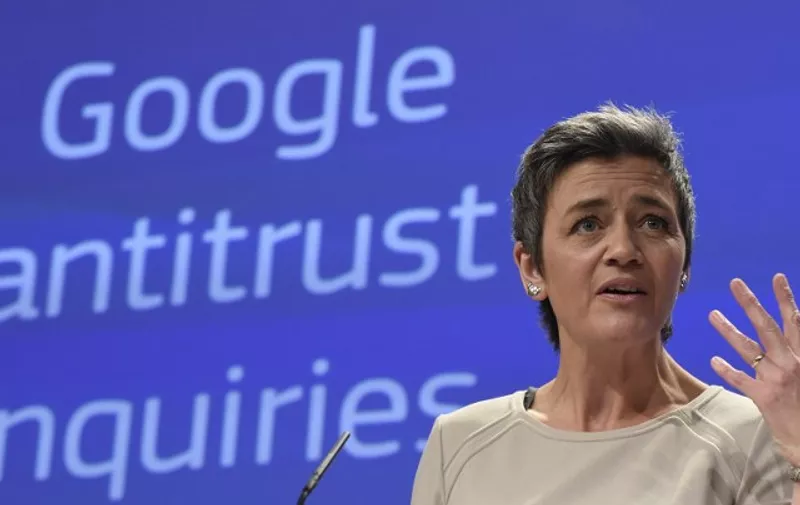 European competition commissioner Margrethe Vestager speaks on April 15, 2015 in Brussels as the EU formally charged Google with abusing its dominant position as Europe&#8217;s top search engine, laying the US Internet giant open to a massive fine of more than $6.0 billion. The European Commission also said it would open a separate anti-trust investigation [&hellip;]