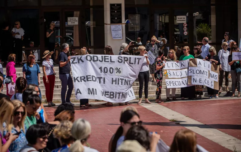 14.07.2023., Split - Strajk Djelatnika Zupanijskog i trgovackog suda u Splitu. Photo: Zvonimir Barisin/PIXSELL