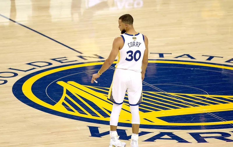 Stephen Curry #30 of the Golden State Warriors, during their NBA Championship Game 1 with the Cleveland Cavaliers at Oracle Arena in Oakland, California on Thursday, May 31, 2018.