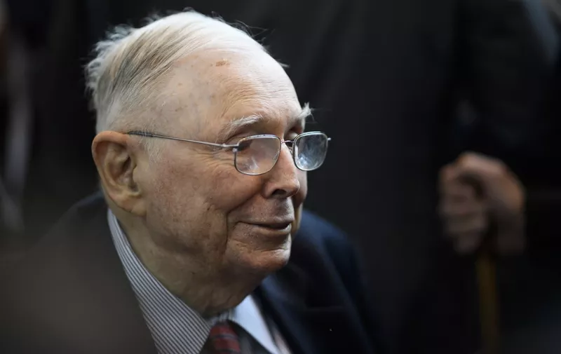 Vice Chairman of Berkshire Hathaway, Charlie Munger attends the annual Berkshire shareholders meeting in Omaha, Nebraska, May 3, 2019. (Photo by Johannes EISELE / AFP)