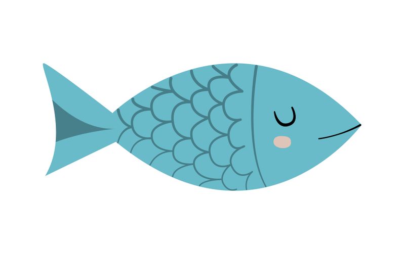Cute fish character. Cartoon vector illustration
