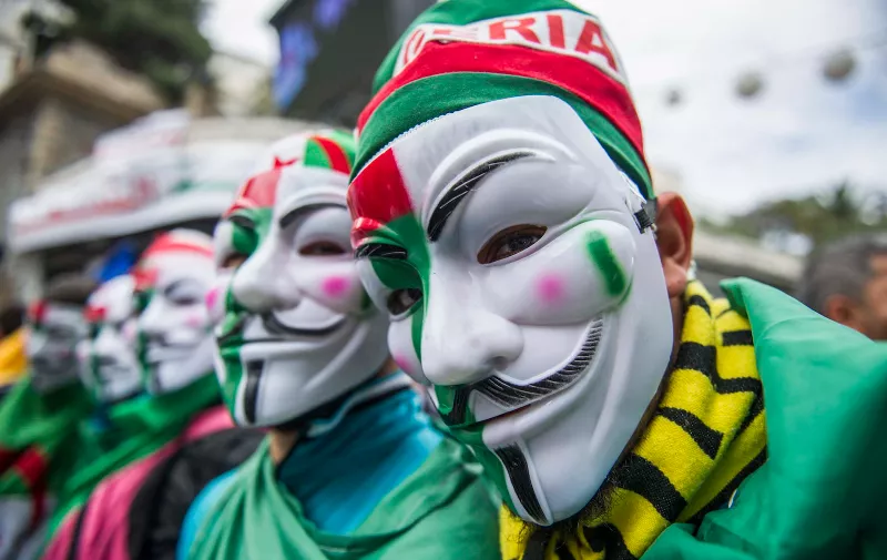 Algerians take part in an anti-government demonstration, in Algiers, Algeria, on April 5, 2019. Algerians were gathered for the first mass protests since the resignation of ailing president Abdelaziz Bouteflika, in a key test of whether the momentum for reform can be maintained. Opponents of the old regime have called for a massive turnout, targeting a triumvirate they dub the "3B" -- Abdelakder Bensalah, Tayeb Belaiz and Prime Minister Noureddine Bedoui. Photo by Louiza Ammi/ABACAPRESS.COM