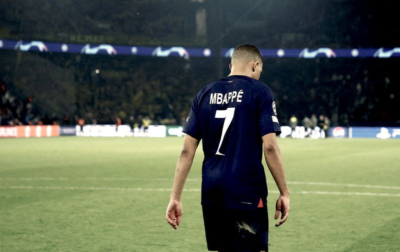 Soccer Football - Champions League - Semi Final - Second Leg - Paris St Germain v Borussia Dortmund - Parc des Princes, Paris, France - May 7, 2024
Paris St Germain's Kylian Mbappe looks dejected after the match REUTERS/Sarah Meyssonnier     TPX IMAGES OF THE DAY