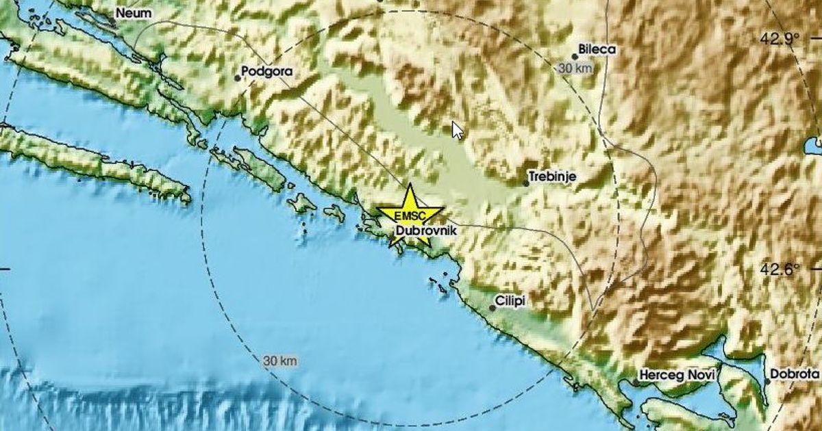 Potres magnitude 2,7 kod Dubrovnika