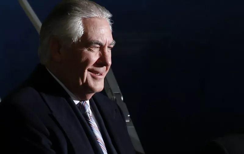 US Secretary of State Rex Tillerson arrives at Haneda International Airport in Tokyo on March 15, 2017.
Tillerson will visit Japan, South Korea and China with tensions soaring in the region. / AFP PHOTO / POOL / TORU HANAI