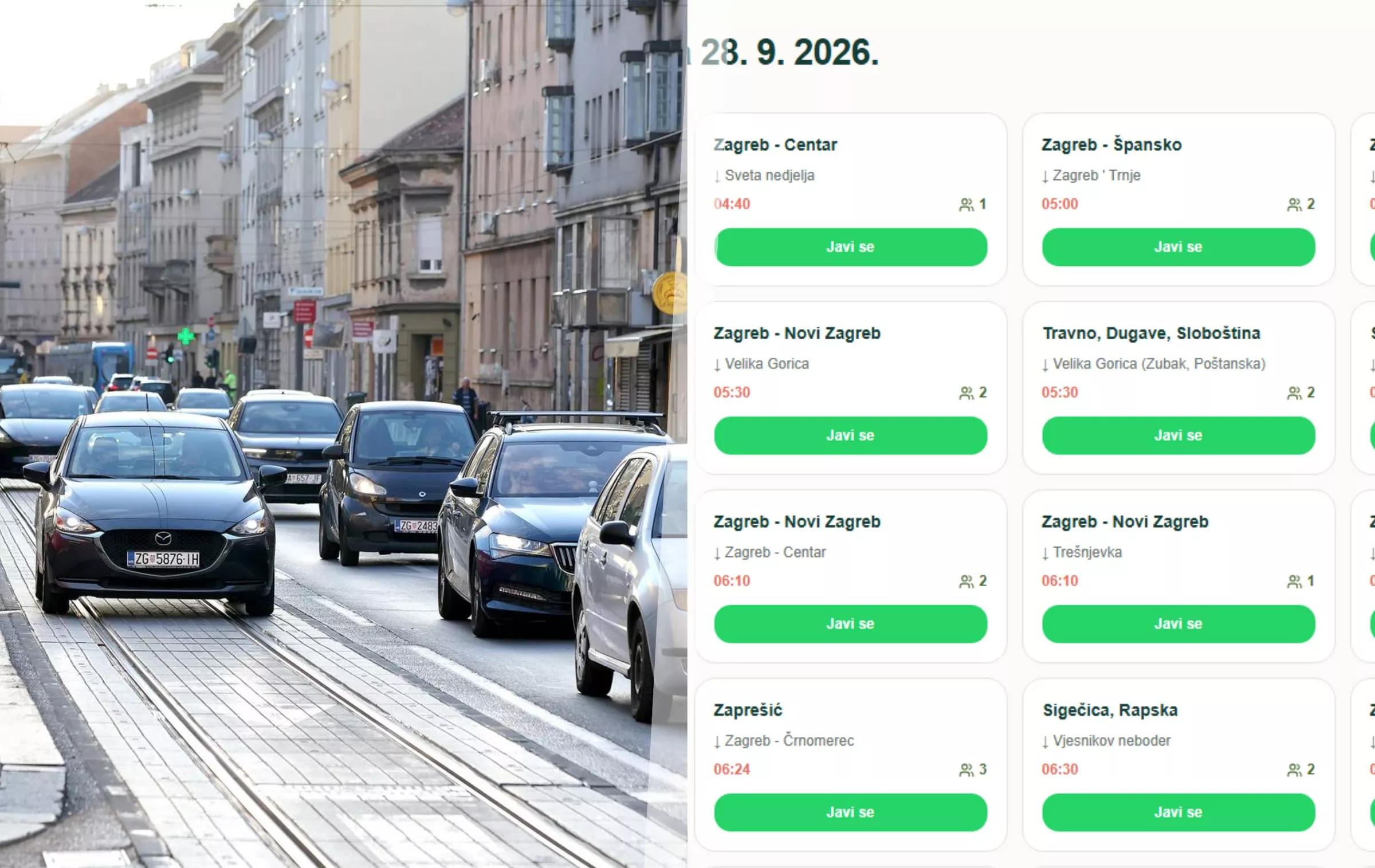 Zagrepčani uzeli stvar u svoje ruke. Pokrenuta stranica za dijeljenje prijevoza, već nudi stotine vožnji