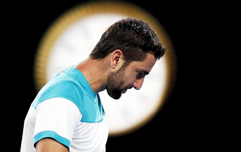 Jan 28, 2018; Melbourne, Australia; Marin Cilic during the match against Roger Federer (not pictured) in the Australian Open Final., Image: 361623713, License: Rights-managed, Restrictions: *** World Rights ***, Model Release: no, Credit line: Profimedia, SIPA USA