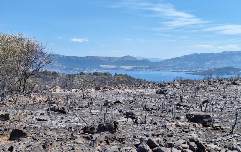 28.07.2023., Posljedice požara na otoku Čiovu.  Photo: Ivana Ivanovic/PIXSELL