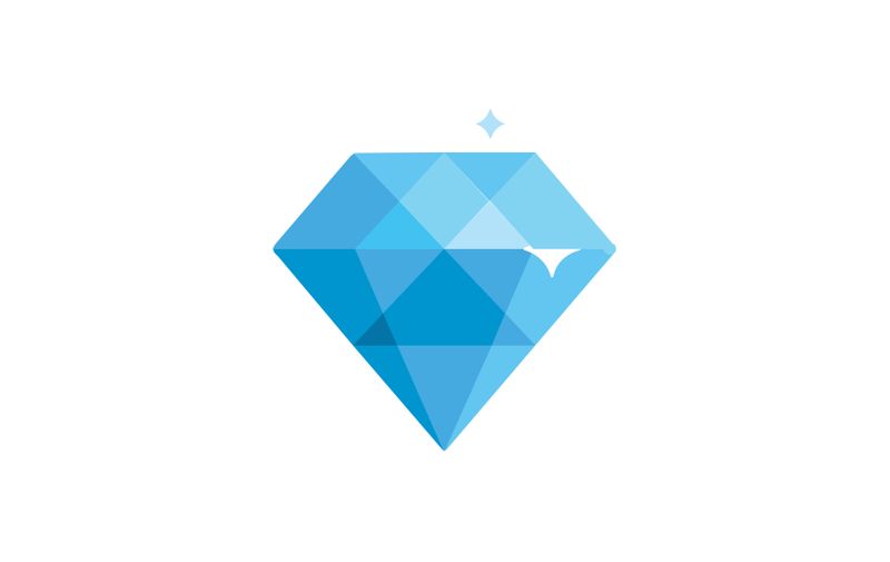 Diamond Flat Vector Icon. Isolated Brilliant Diamond Emoji, Emoticon, Illustration - Vector