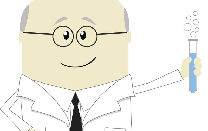 illustration of scientist cartoon isolated on white background