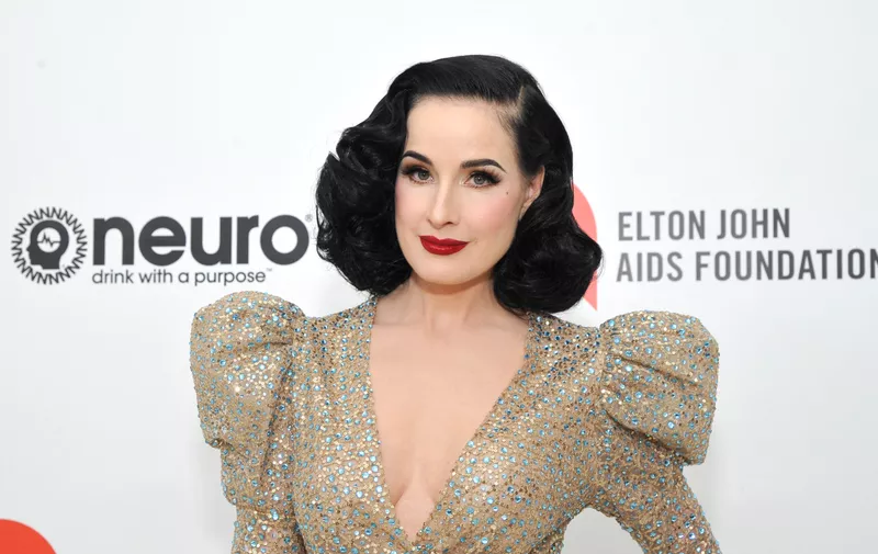 WEST HOLLYWOOD, CALIFORNIA - FEBRUARY 09: Dita Von Teese attends Neuro Brands Presenting Sponsor At The Elton John AIDS Foundation's Academy Awards Viewing Party on February 09, 2020 in West Hollywood, California. (Photo by John Sciulli/Getty Images for Neuro Brands)