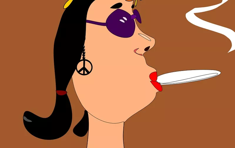 hippie female smoking