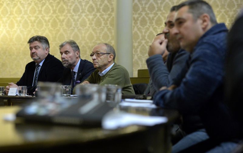 14.12.2015., Zagreb - U Starogradskoj vijecnici odrzan okrugli stol 'Sigurnosni izazovi u Gradu Zagrebu u odnosu na europske metropole'. Robert Pazitka, Mate Lausic, Ognjen Caldarovic. rPhoto: Marko Lukunic/PIXSELL