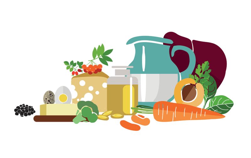 Organic food - dairy products, vegetables, greens. A healthy diet is about taking care of your health.