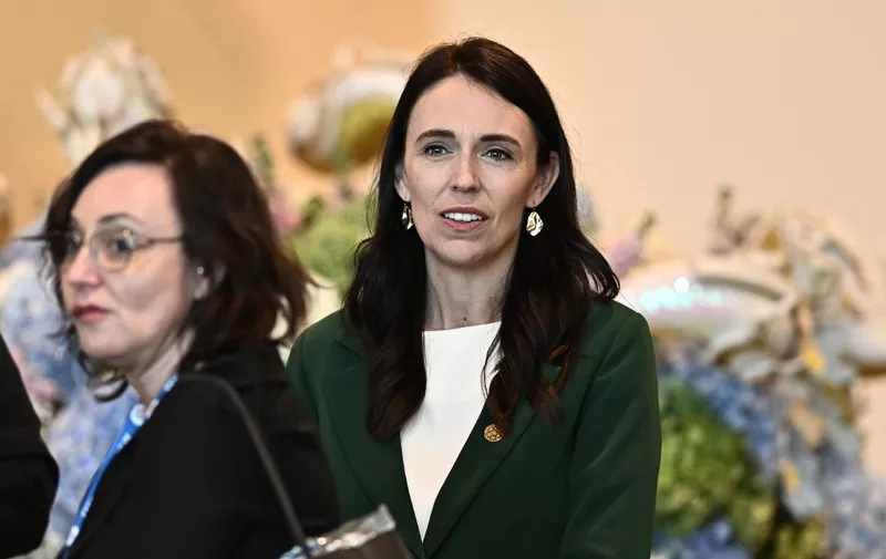 New Zealand's Prime Minister Jacinda Ardern looks on as she attends the "APEC Leaders' Dialogue with ABAC" event during the Asia-Pacific Economic Cooperation (APEC) summit in Bangkok on November 18, 2022. (Photo by Lillian SUWANRUMPHA / POOL / AFP)