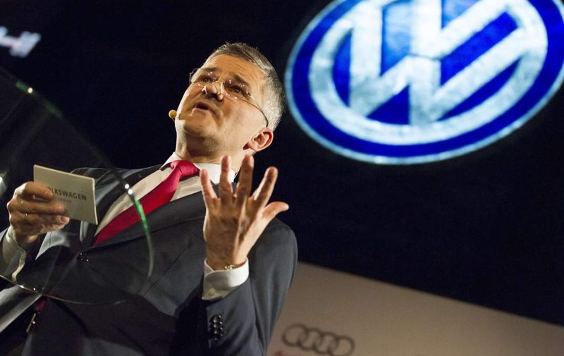 Michael Horn, President and CEO of Volkswagen Group of America, speaks at a press event on the eve of The North American International Auto Show in Detroit, Michigan, on January 11, 2015. The annual car show takes place amid a surging economy, more jobs and cheap gas, a trifecta of near-perfect conditions for the US auto industry. The Show expects a million visitors to descend on bone-chilling Detroit between January 17 and 25. AFP PHOTO/Geoff Robins        (Photo credit should read GEOFF ROBINS/AFP/Getty Images)