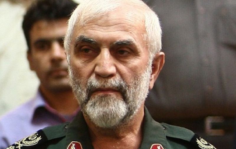 ALTERNATIVE CROP
(FILES) -- A file picture taken in Tehran on September 6, 2011, shows Iran's Revolutionary Guards Brigadier General Hossein Hamedani attending a ceremony. Hamedani was killed on October 8, 2015, by Islamic State group jihadists "during an advisory mission" in Syria's northern region of Aleppo, a Guards statement said on October 9, 2015. AFP PHOTO / BEHROUZ MEHRI