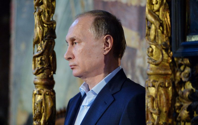 GREECE - MAY 28, 2016: Russia's President Vladimir Putin at the Protaton church (the Church of the Assumption of Our Lady) on Mount Athos. Alexei Druzhinin/Russian Presidential Press and Information Office/TASS,Image: 287507165, License: Rights-managed, Restrictions: , Model Release: no, Credit line: Profimedia
