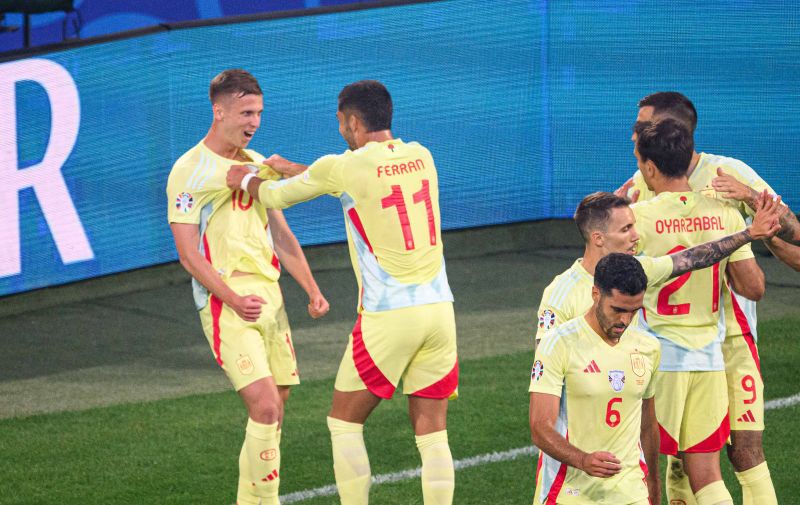 DUESSELDORF, GERMANY - 25 JUNE, 2024: Ferran Torres, The football match of EURO 2024 Albania vs. Spain at Duesseldorf Arena PUBLICATIONxNOTxINxRUS Copyright: xVITALIIxKLIUIEVx