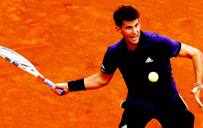 Austria's Dominic Thiem returns the ball to Russia's Daniil Medvedev during the ATP Tour Barcelona Open final tennis match in Barcelona on April 28, 2019., Image: 429431946, License: Rights-managed, Restrictions: , Model Release: no, Credit line: Profimedia, AFP