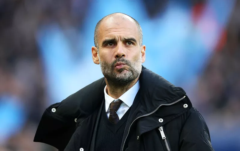 File photo dated 27-04-2017 of Manchester City manager Pep Guardiola., Image: 330425196, License: Rights-managed, Restrictions: FILE PHOTO EDITORIAL USE ONLY No use with unauthorised audio, video, data, fixture lists, club/league logos or "live" services. Online in-match use limited to 75 images, no video emulation. No use in betting, games or single club/league/player publication, Model Release: no, Credit line: Profimedia, Press Association