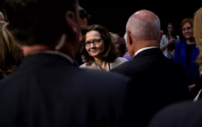 CIA nominee Gina Haspel leaves after a public portion of her confirmation hearing before the Senate Select Intelligence Committee on Capitol Hill May 9, 2018 in Washington, DC. / AFP PHOTO / Brendan Smialowski