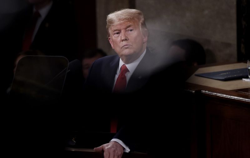 President Donald Trump delivers the State of the Union address in the chamber of the US House of Representatives at the US Capitol Building on February 4, 2020 in Washington, DC. (Photo by Olivier DOULIERY / AFP)