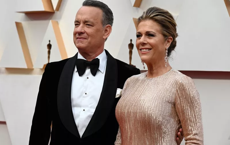 US actor Tom Hanks and wife Rita Wilson arrive for the 92nd Oscars at the Dolby Theatre in Hollywood, California on February 9, 2020. (Photo by Robyn Beck / AFP)
