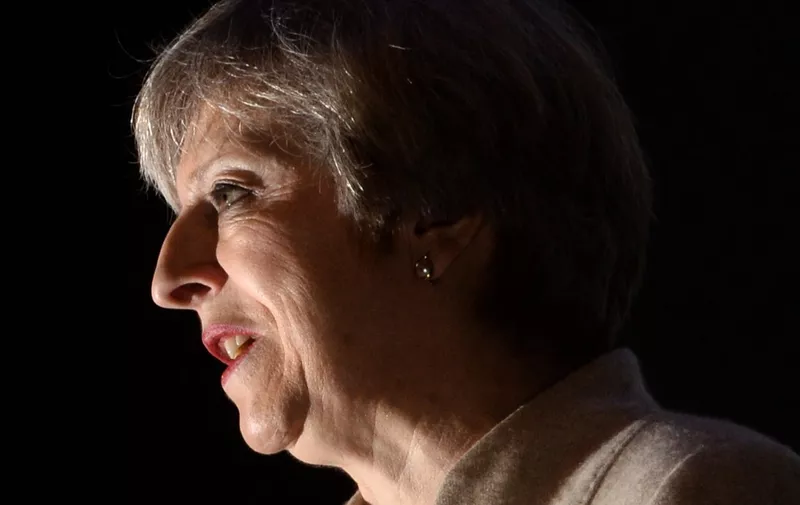 Prime Minister Theresa May at the Scottish Conservative Conference, SECC, Glasgow, Scotland, where she met Conservative Leader Ruth Davidson and party faithful. March 3, 2017. She claimed the SNP should focus on governing Scotland rather than Scottish Independence., Image: 323192962, License: Rights-managed, Restrictions: follow us on twitter - @swns
browse our website - swns.com
email pix@swns.com, Model Release: no, Credit line: Profimedia, SWNS