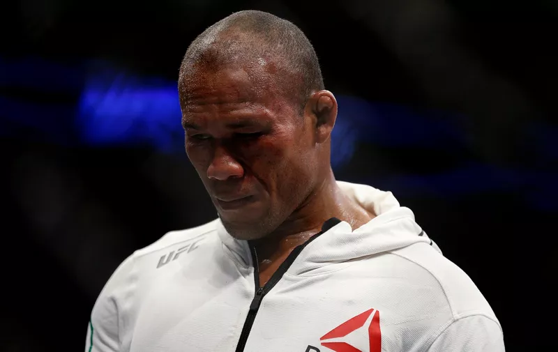 SUNRISE, FLORIDA - APRIL 27:  Ronaldo Souza of Brazil reacts after losing to Jack Hermansson of Sweden during their middleweight bout at UFC Fight Night at BB&amp;T Center on April 27, 2019 in Sunrise, Florida. (Photo by Michael Reaves/Getty Images)