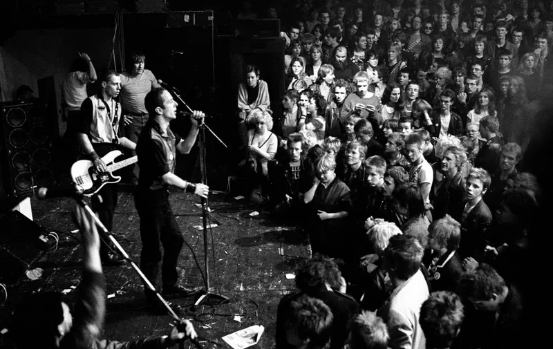 Riot during the concert of the British punk band The Clash in the Markthalle of Hamburg.
1981 (Photo by Ilse Ruppert / Ilse Ruppert / Photo12 via AFP)