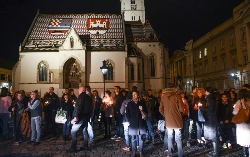 08.11.2021., Zagreb - Na Trgu svetog Marka odrzan je prosvjed zbog sve strozih epidemioloskih mjera.