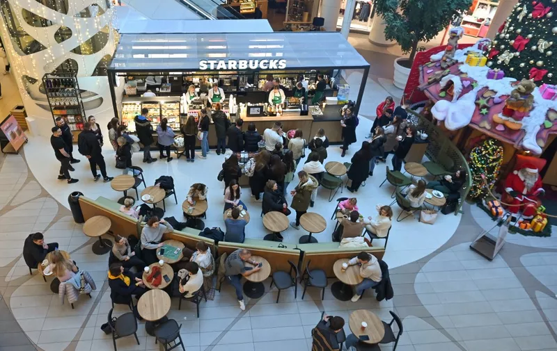 New Starbucks Cafe, the first coffee shop in Podkarpacie province, was opened in Galeria Rzeszow.
On Monday, January 02, 2023, in Rzeszow, Subcarpatian Voivodeship, Poland. (Photo by Artur Widak/NurPhoto) (Photo by Artur Widak / NurPhoto / NurPhoto via AFP)