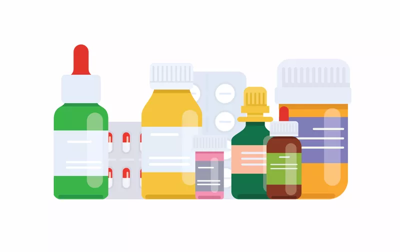 Medical pills and bottles. Medical concept. Flat design style modern vector illustration concept.