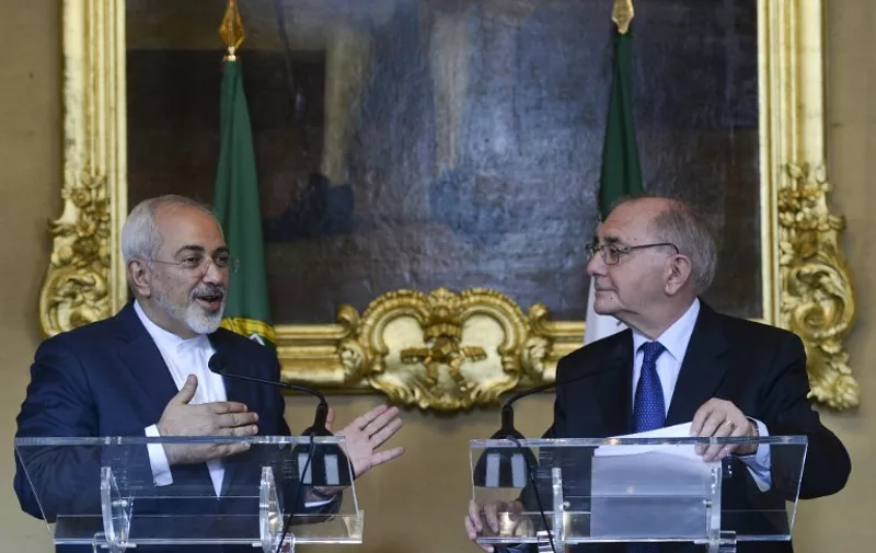 Portugalski ministar Rui Manchete (D) i iranski Mohammad Javad Zarif (L)